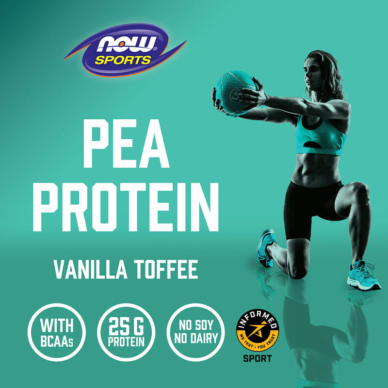 NOW Foods, Sports, Pea Protein, Vanilla Toffee, 2 lbs (907 g)