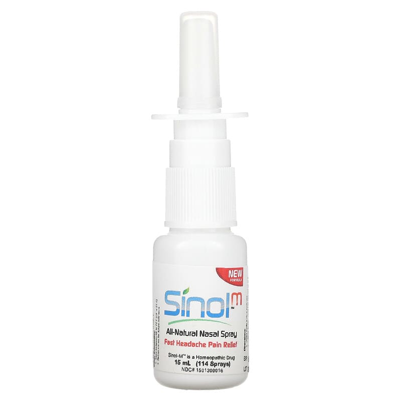 Sinol, SinolM, All-Natural Nasal Spray, Fast Headache Relief, 15 ml