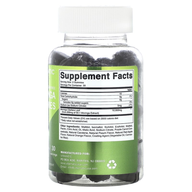 Vitamatic, Sugar Free Moringa Gummies, 5,000 mg, 60 Gummies