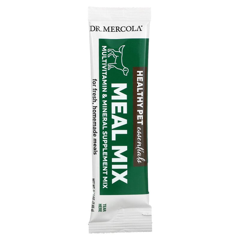 Dr. Mercola, Meal Mix, Multivitamin & Mineral Supplement Mix, For Adult Dogs, 30 Packets, 0.26 oz (7.65 g) Each