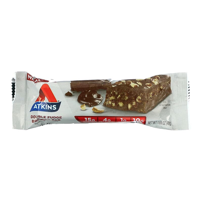 Atkins, Protein Meal Bar, Double Fudge Brownie Bar, 5 Bars, 1.69 oz (48 g) Each