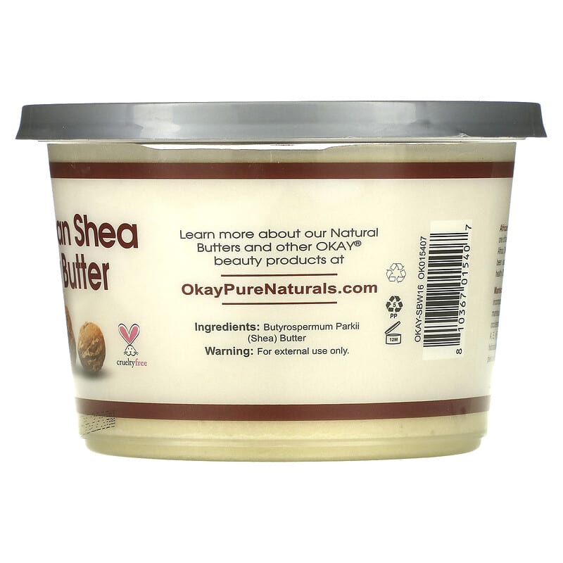 Okay Pure Naturals, African Shea Body Butter, White  Smooth, 13 oz (368 g)