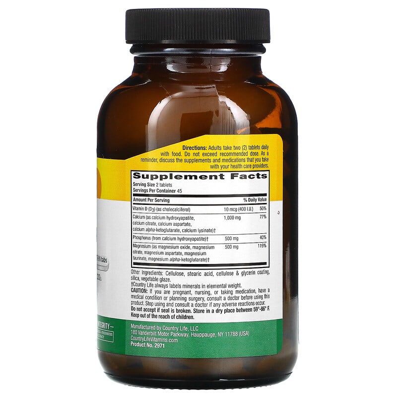 Country Life, Target-Mins Calcium Magnesium Complex with Vitamin D3, 90 Tablets