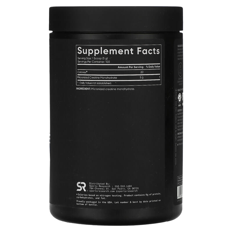 Sports Research, Creatine Monohydrate, Unflavored, 1.1 lb (500 g)