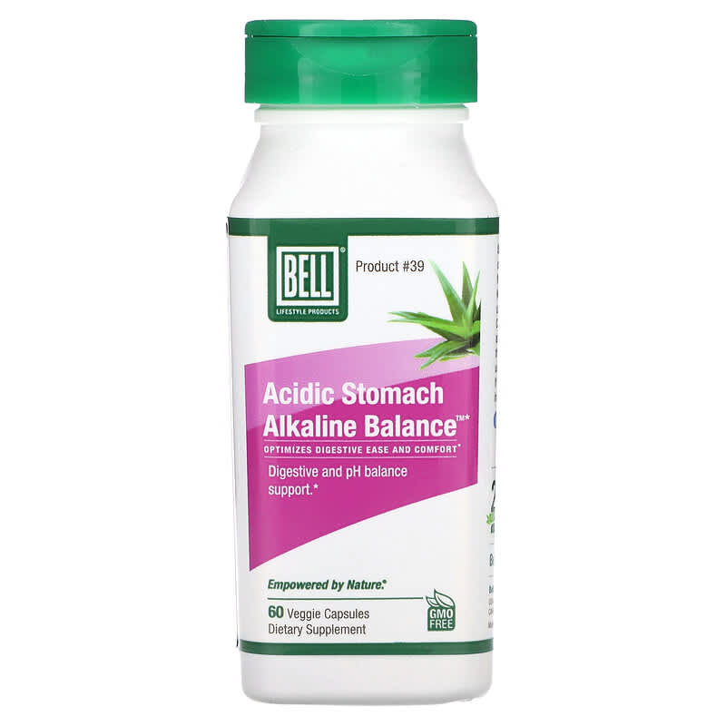 Bell Lifestyle, Acidic Stomach Alkaline Balance, 60 Veggie Capsules