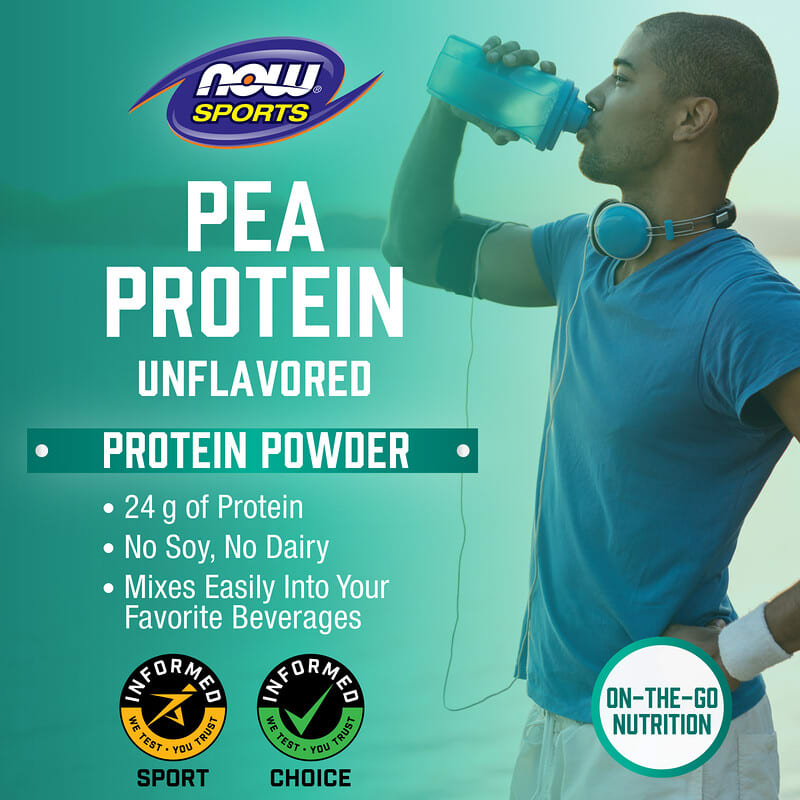 NOW Foods, Sports, Pea Protein, Pure Unflavored, 12 oz (340 g)