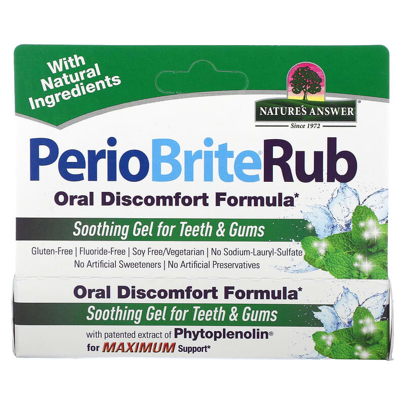 Nature's Answer, PerioBriteRub, Soothing Gel for Teeth & Gums, Coolmint, 0.5 oz (14.2 g)