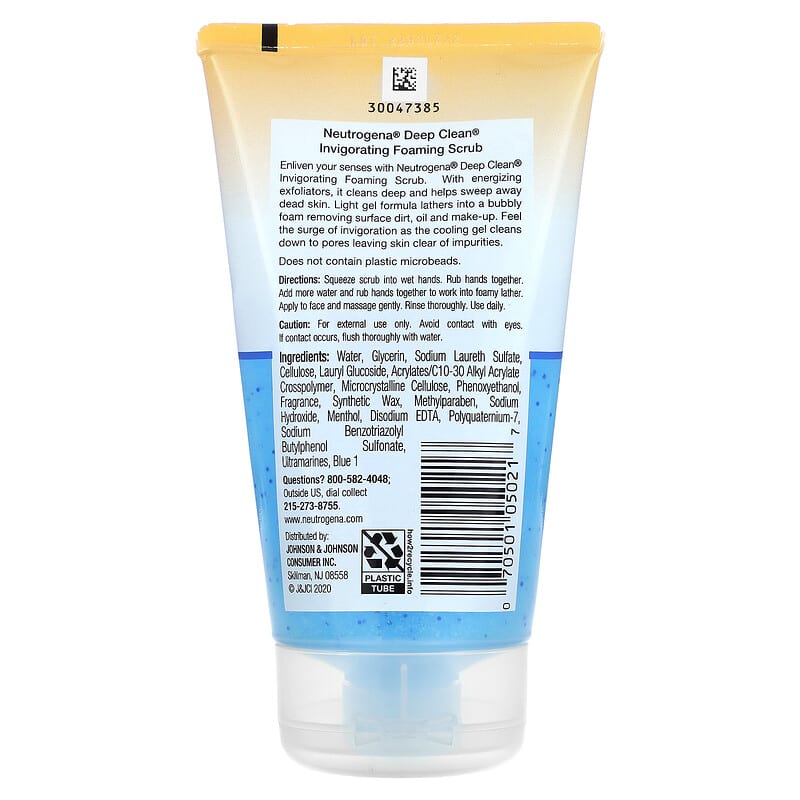 Neutrogena, Deep Clean, Invigorating Foaming Scrub, 4.2 fl oz (124 ml)