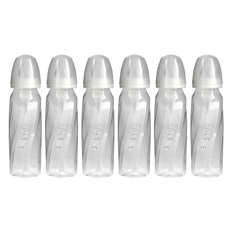 Evenflo Feeding, Vented+ Twist PP Clear Bottles, Standard, 0+ Months, Slow Flow, 6 Bottles, 8 oz (240 ml) Each