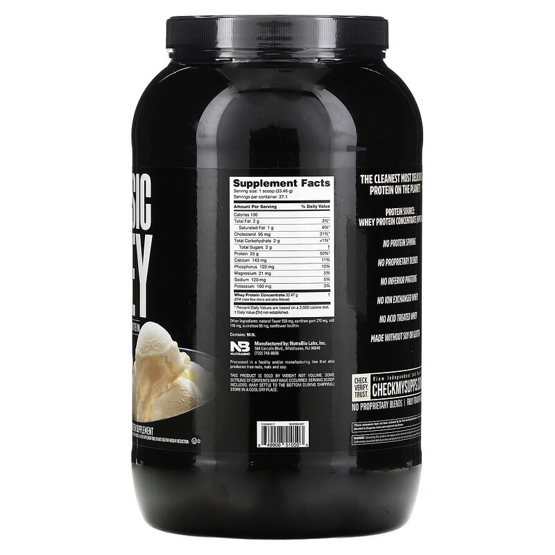 NutraBio, Classic Whey Protein, Creamy Vanilla, 2 lbs (907 g)