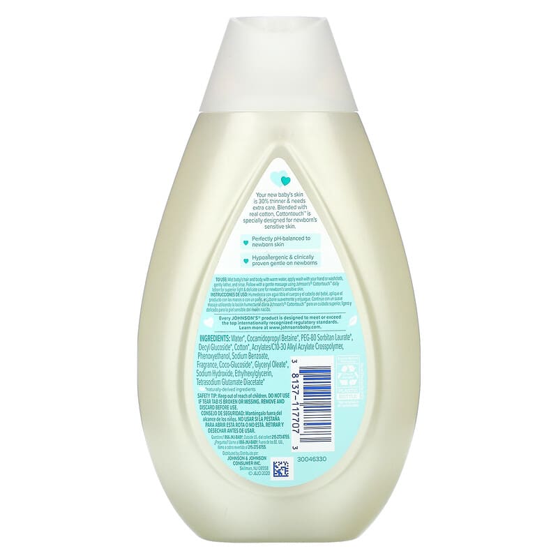 Johnson's Baby, Cottontouch, Newborn Wash & Shampoo, 13.6 fl oz (400 ml)