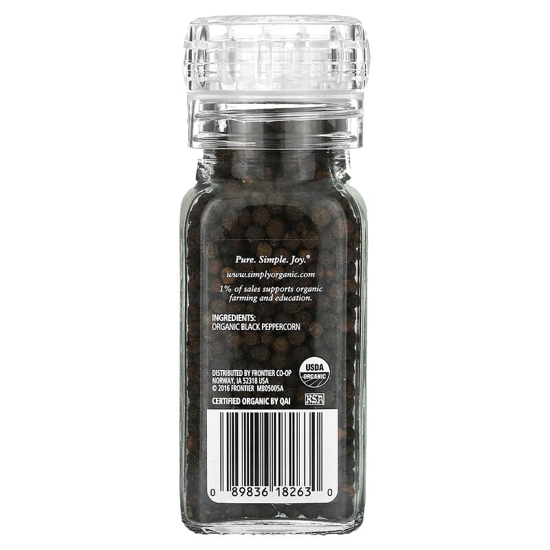 Simply Organic, Daily Grind, Black Peppercorn, 2.65 oz (75 g)