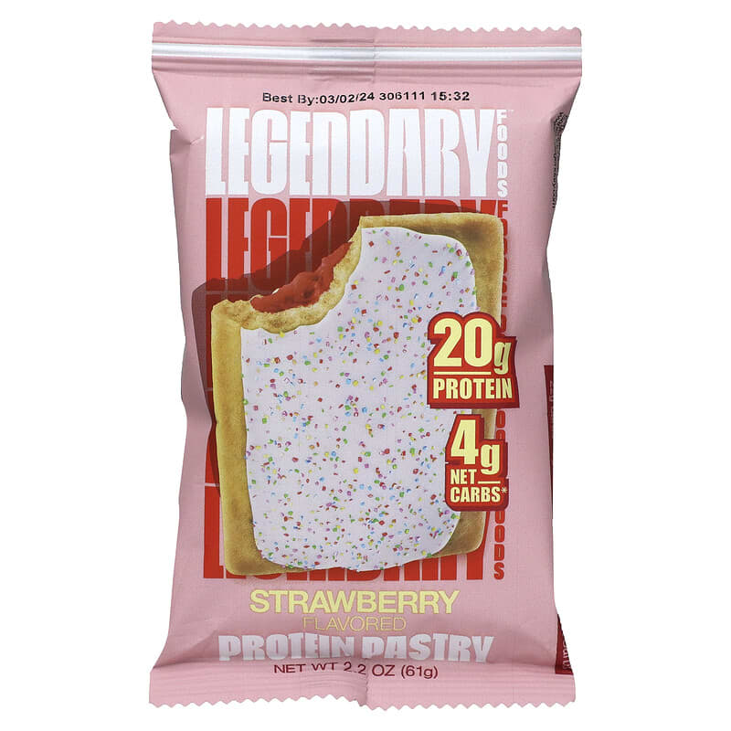 Legendary Foods, Protein Pastry, Strawberry, 10 Pack, 2.2 oz (61 g) Each