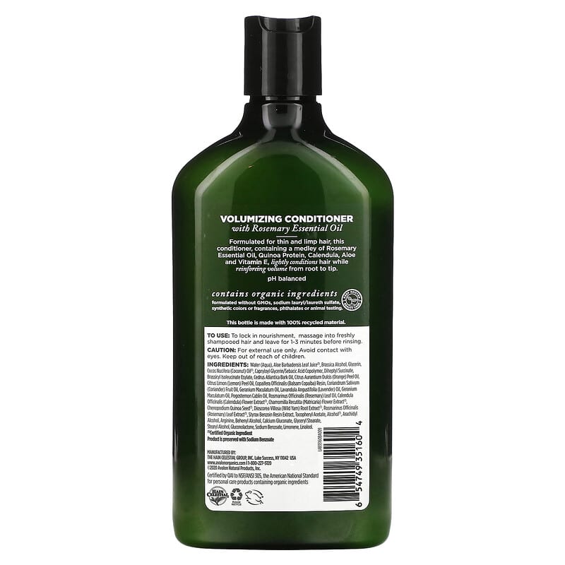 Avalon Organics, Conditioner, Volumizing Rosemary, 11 oz (312 g)