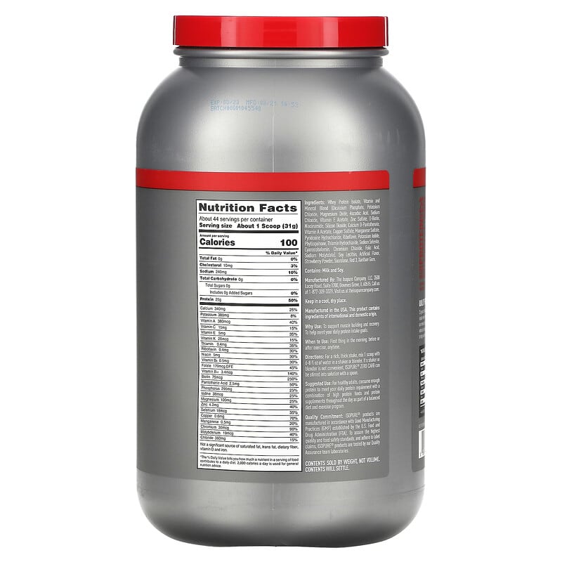 Isopure, Zero Carb, Protein Powder, Strawberries & Cream, 3 lb (1.36 kg)