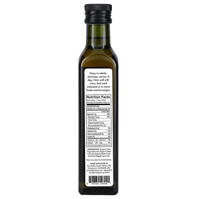 Pure Indian Foods, Organic Cold Pressed Extra-Virgin Primal Oil, 250 ml