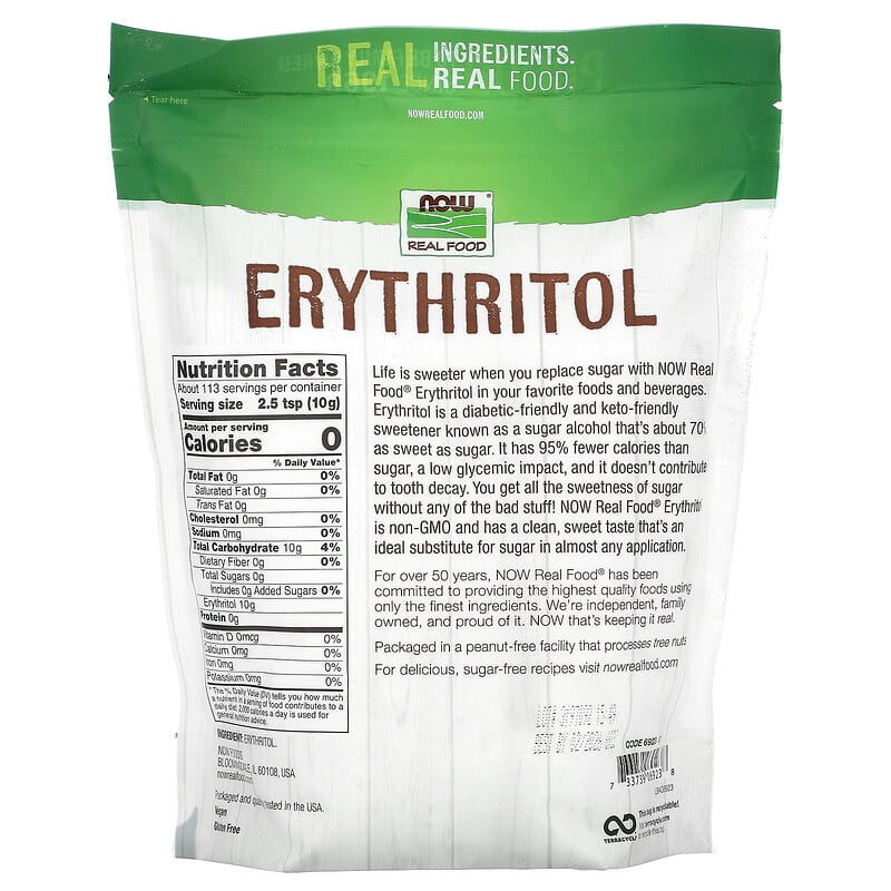 NOW Foods, Real Food, Erythritol, 2.5 lbs (1,134 g)