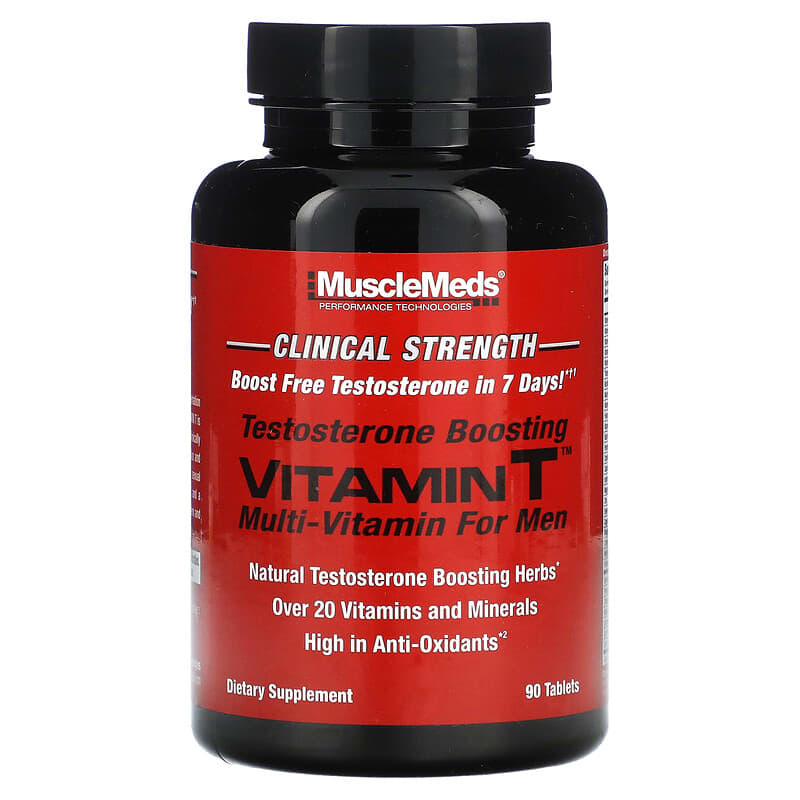 MuscleMeds, Vitamin T, Testosterone Boosting Multi-Vitamin For Men, 90 Tablets