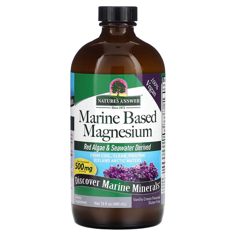 Nature's Answer, Marine Based Magnesium, Vanilla Cream, 500 mg, 16 fl oz (480 ml)