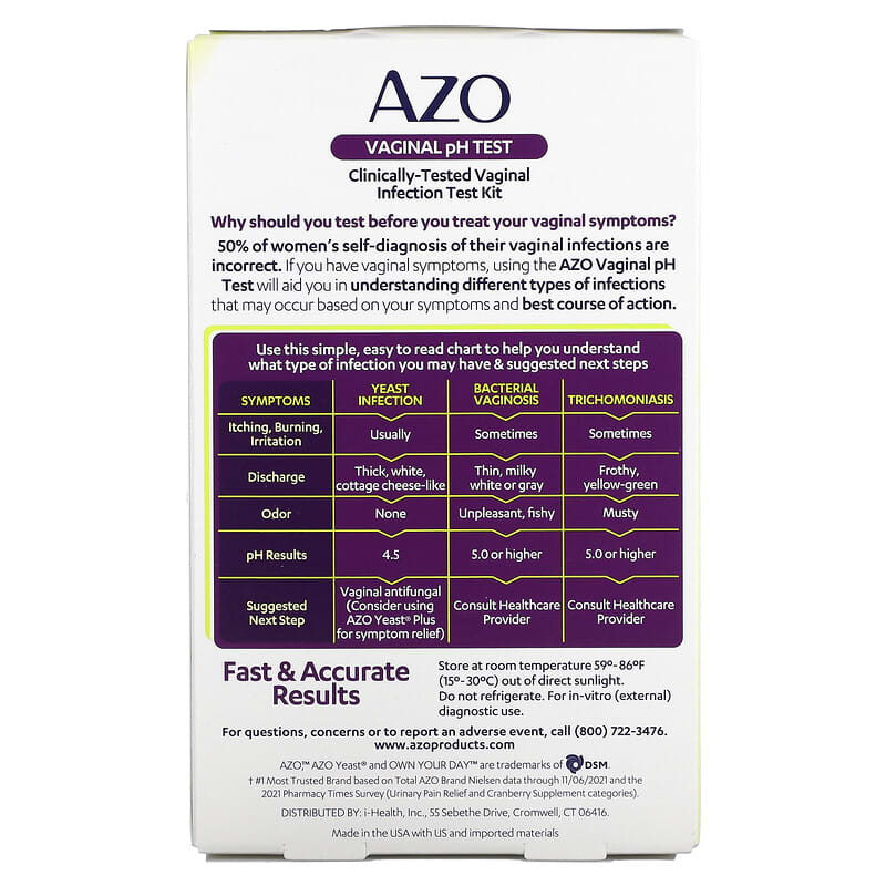 Azo, Vaginal pH Test, 2 Self Tests