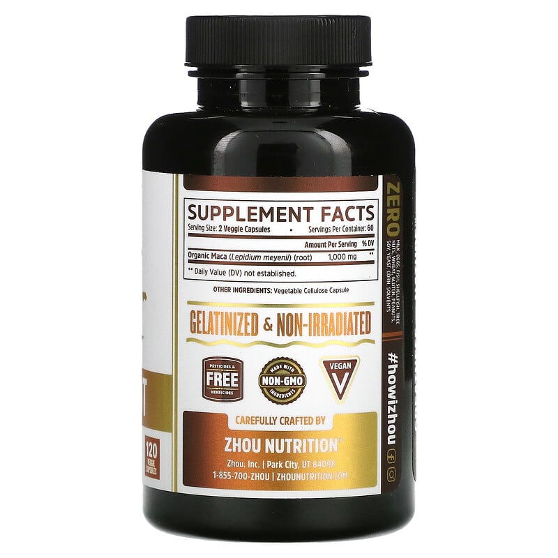 Zhou Nutrition, Maca Root, 120 Veggie Capsules