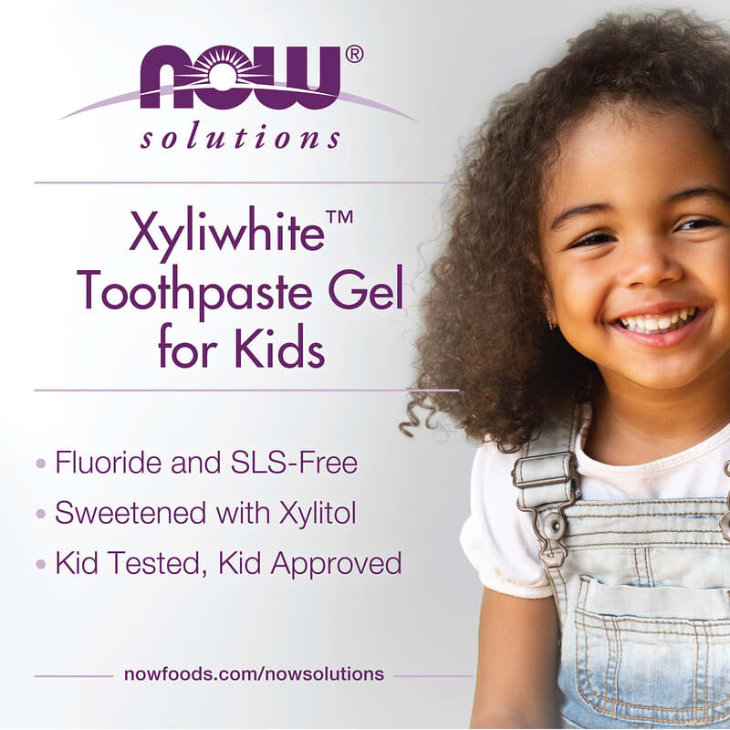 NOW Foods, Solutions, Xyli-White, Kids Toothpaste Gel, Orange Splash, 3 oz (85 g)