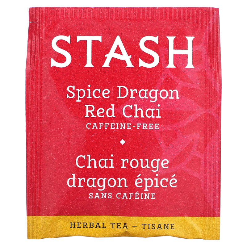 Stash Tea, Herbal Tea, Spice Dragon Red Chai, Caffeine Free, 18 Tea Bags, 1.2 oz (36 g)