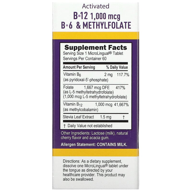 Superior Source, Activated B-12 Methylcobalamin, B-6 (P-5-P) & Methylfolate, 60 MicroLingual Instant Dissolve Tablets