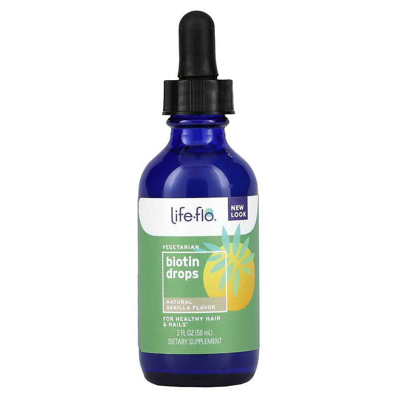 Life-flo, Biotin Drops, Natural Vanilla , 2 fl oz (59 ml)