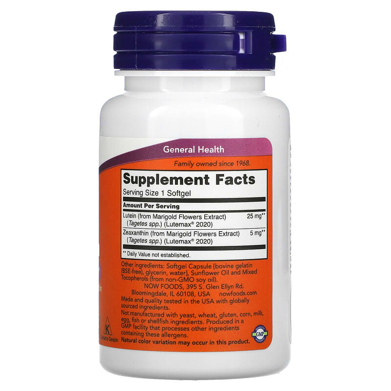 NOW Foods, Lutein & Zeaxanthin, 60 Softgels