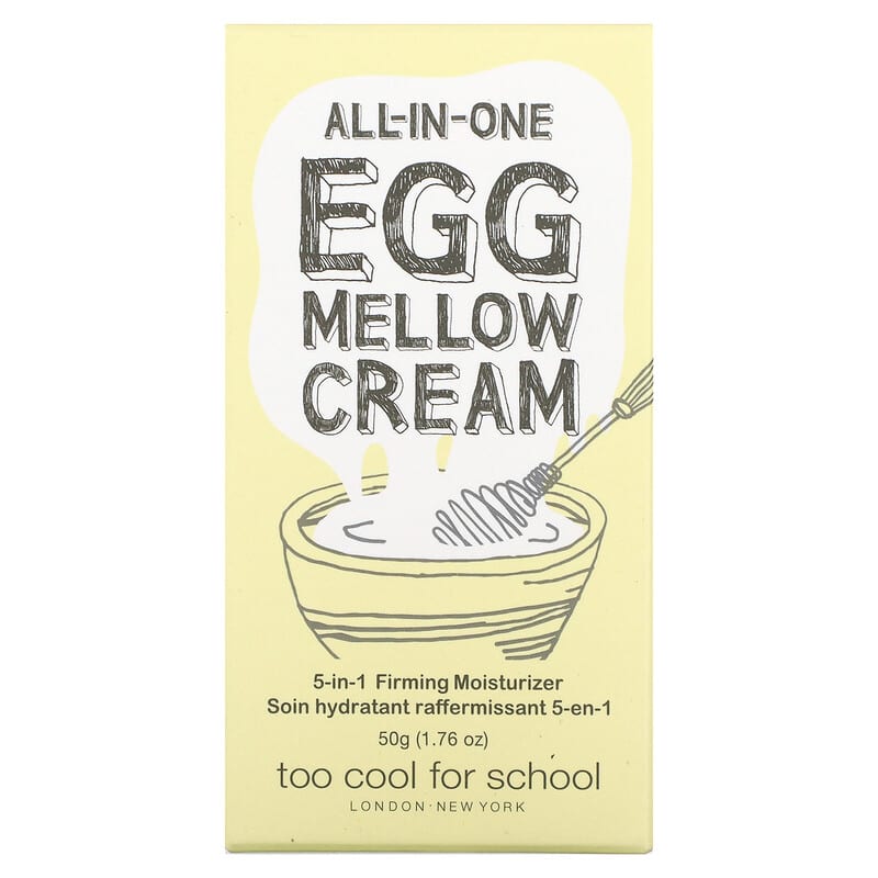 Too Cool for School, All-in-One Egg Mellow Cream, 5-in-1 Firming Moisturizer, 1.76 oz (50 g)