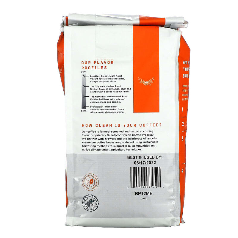 BulletProof, Coffee, The Mentalist, Whole Bean, Medium-Dark Roast, 12 oz (340 g)