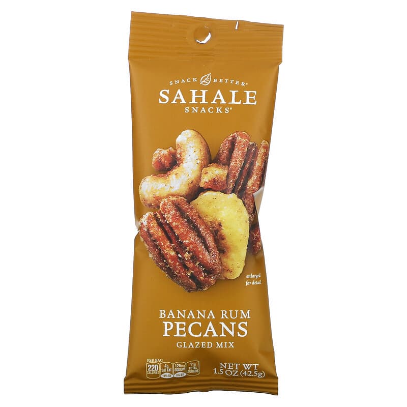 Sahale Snacks, Glazed Mix, Banana Rum Pecans, 9 Packs, 1.5 oz (42.5 g) Each