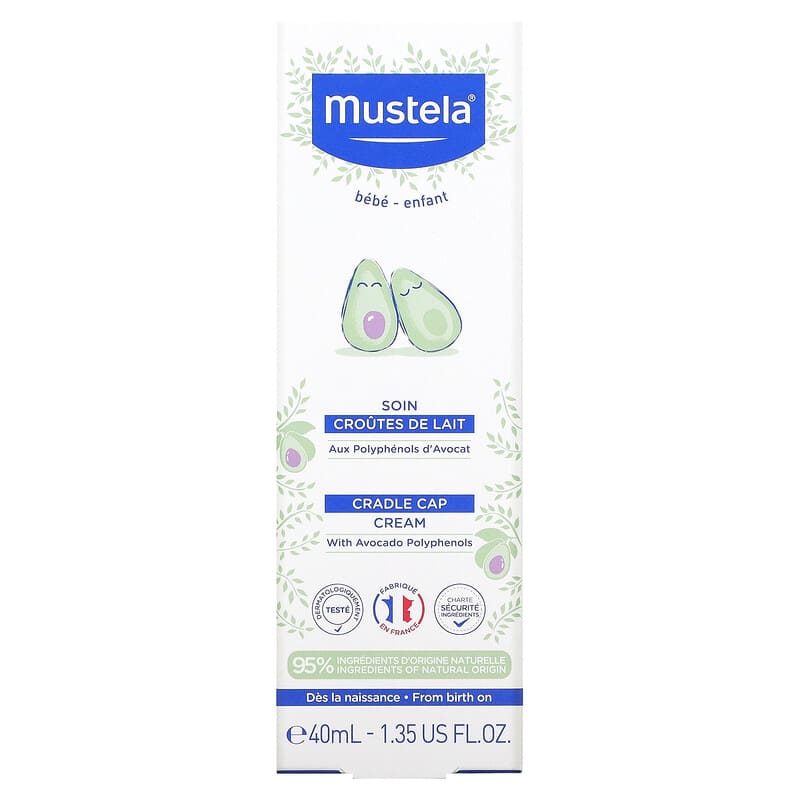 Mustela, Cradle Cap Cream, Fragrance Free, 1.35 fl oz (40 ml)