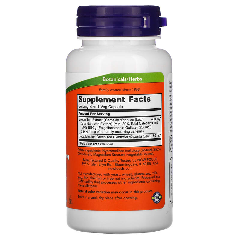 NOW Foods, EGCg, Green Tea Extract, 400 mg, 90 Veg Capsules