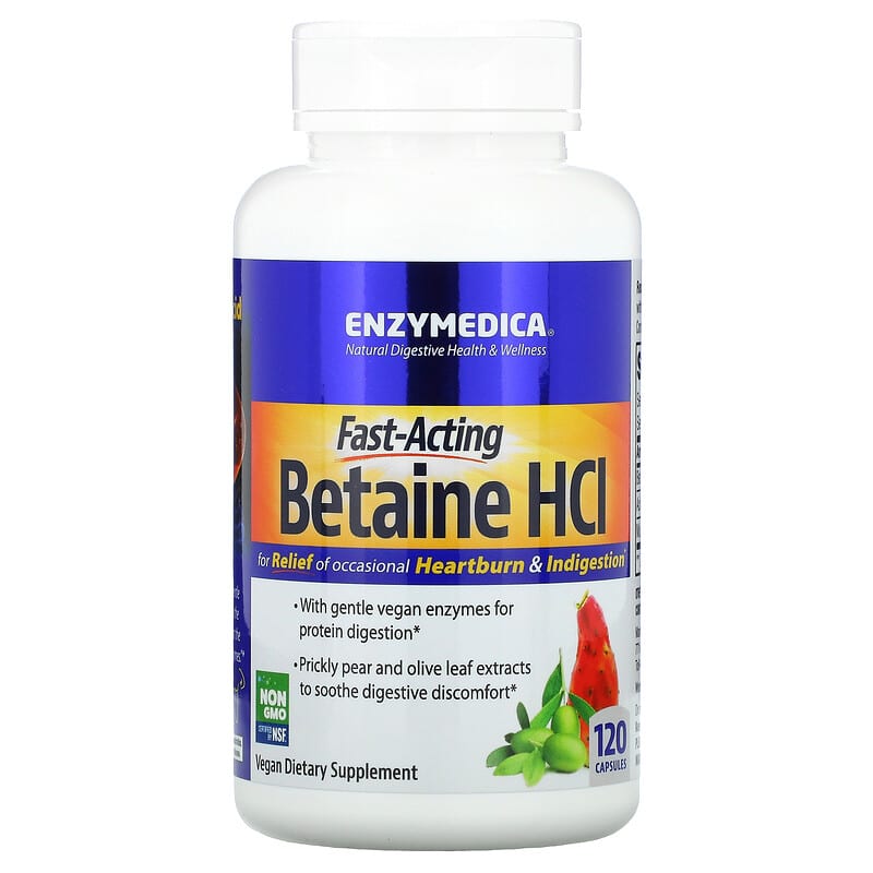 Enzymedica, Betaine HCl, 120 Capsules