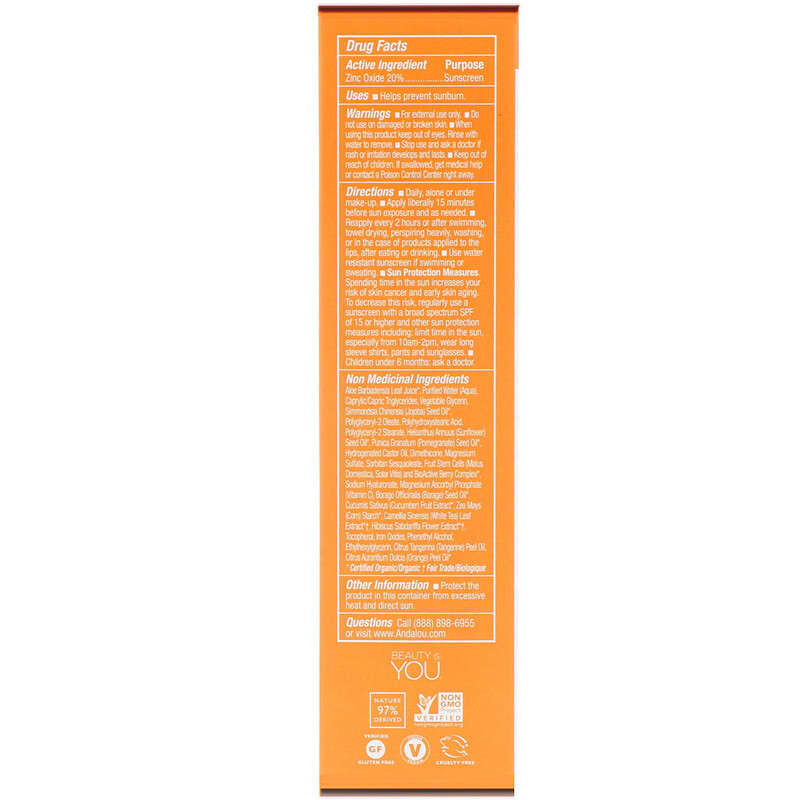 Andalou Naturals, BB Vitamin C Beauty Balm, Brightening, SPF 30, Sheer Tint, 2 fl oz (58 ml)