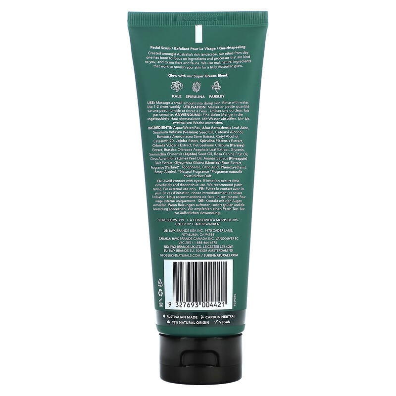 Sukin, Super Greens, Detoxifying Facial Scrub, 4.23 fl oz (125 ml)