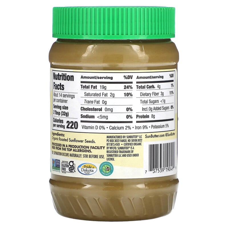 SunButter, Organic Sunflower Butter, 16 oz (454 g)