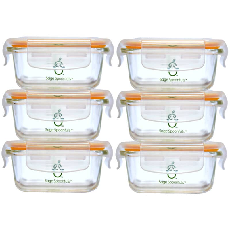 Sage Spoonfuls, Tough Glass Baby Food Jars, 6 Pack, 4 oz (120 ml) Each