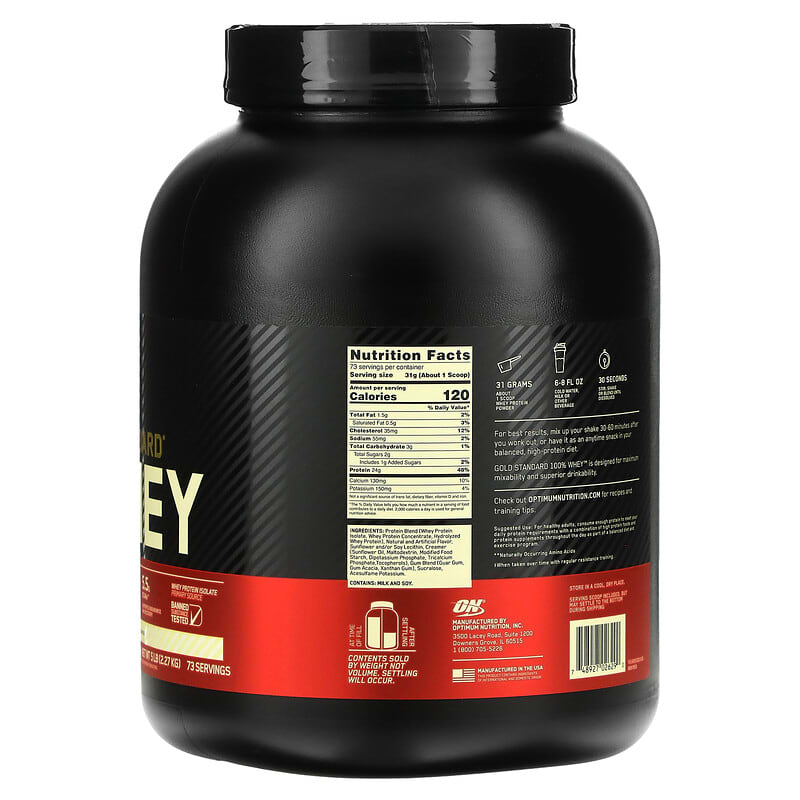 Optimum Nutrition, Gold Standard 100% Whey, White Chocolate, 5 lbs (2.27 kg)