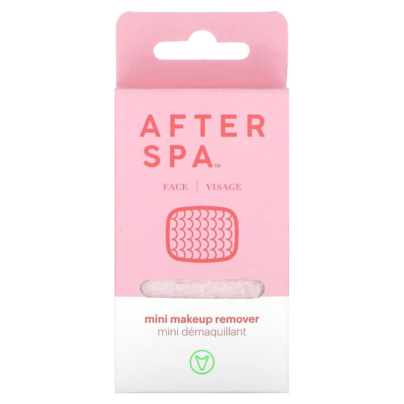 AfterSpa, Mini Makeup Remover, Pink, 1 Cloth