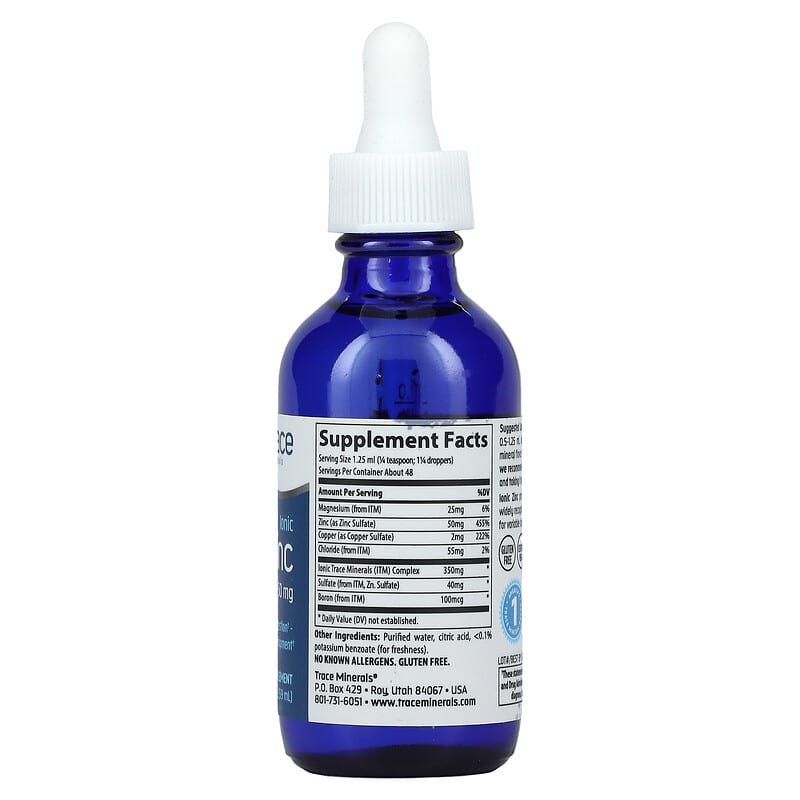 Trace Minerals ®, Ionic Zinc, 50 mg, 2 fl oz (59 ml)