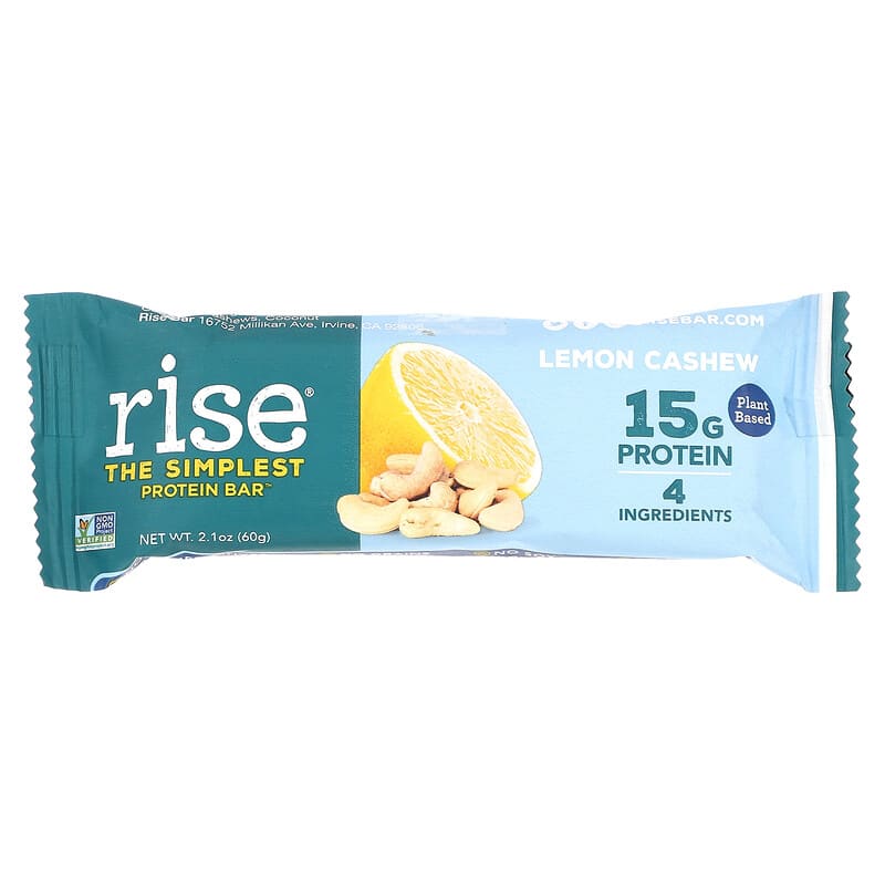 Rise Bar, The Simplest Protein Bar, Lemon Cashew, 12 Bars, 2.1 oz (60 g) Each