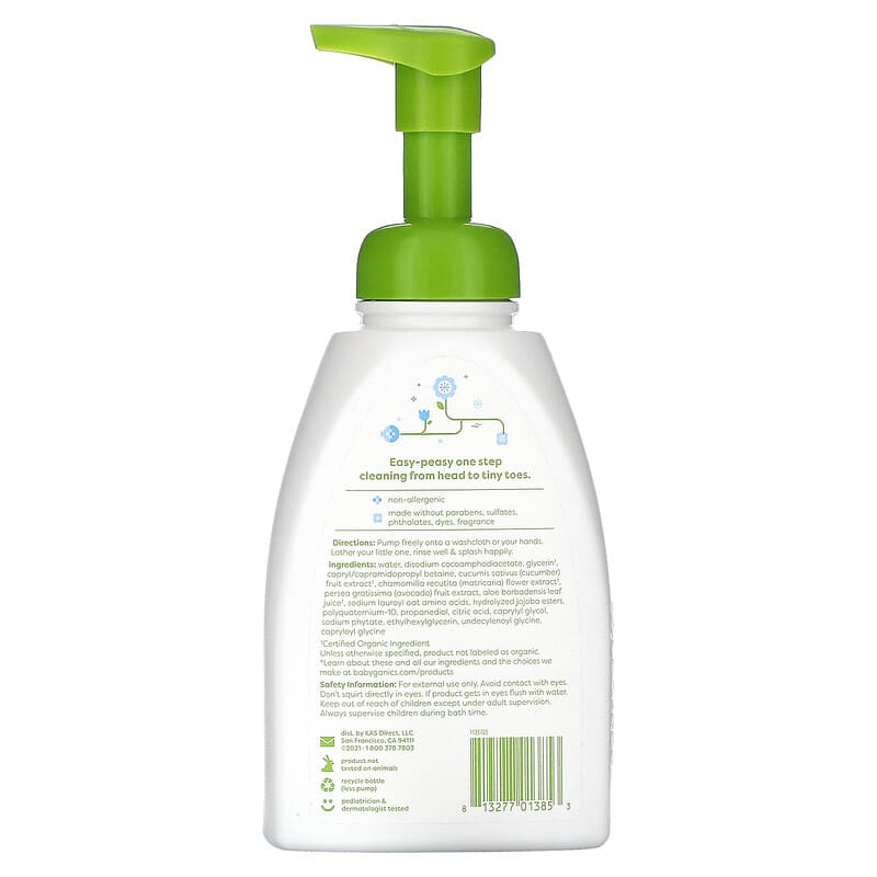 Babyganics, Foaming Shampoo & Bodywash, Fragrance Free, 16 fl oz (473 ml)