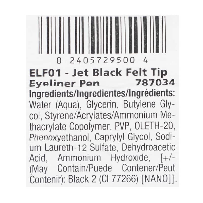 Palladio, Felt-Tip Eyeliner Pen, Jet Black ELF01, 0.037 fl oz (1.1 ml)