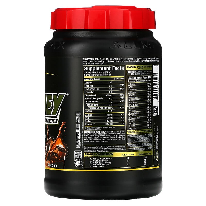 ALLMAX, Gold AllWhey,  Premium Whey Protein, Chocolate, 2 lbs (907 g)