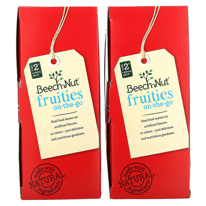 Beech-Nut, Fruities, 6+ Months, Apple, Peach & Strawberries, 12 Pouches, 3.5 oz (99 g) Each