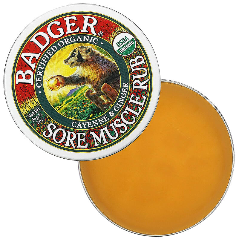 Badger Company, Organic, Sore Muscle Rub, Cayenne & Ginger, 2 oz (56 g)