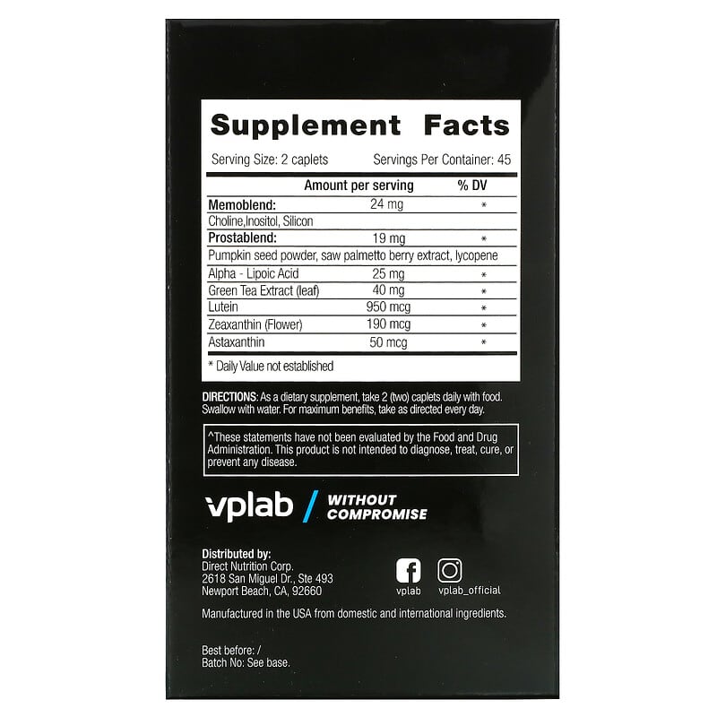 Vplab, Ultra Men’s Sport Multivitamin Formula, 90 Caplets